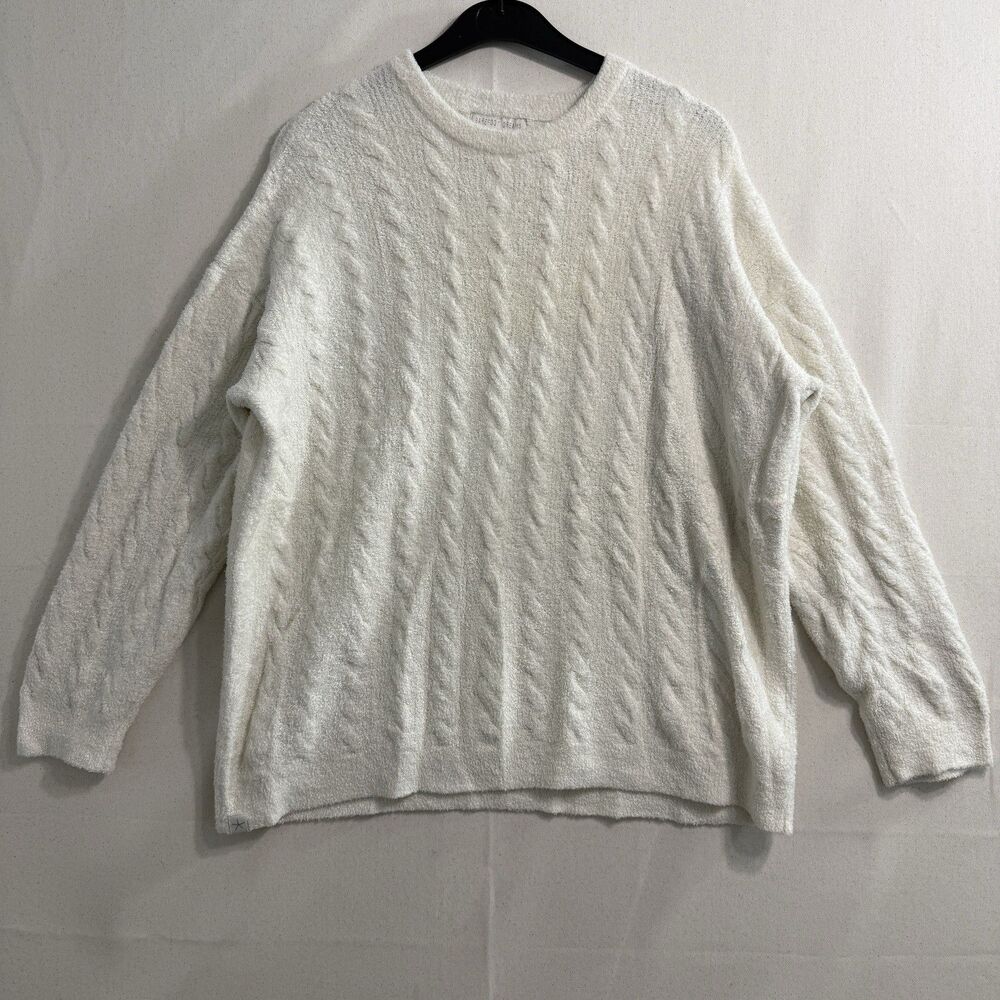 Barefoot Dreams CozyChic Lite Women’s Small Cream White Pullover Sweater